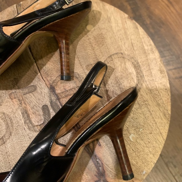 Gucci Black Leather Slingback Heels Size 5B - Picture 7 of 11